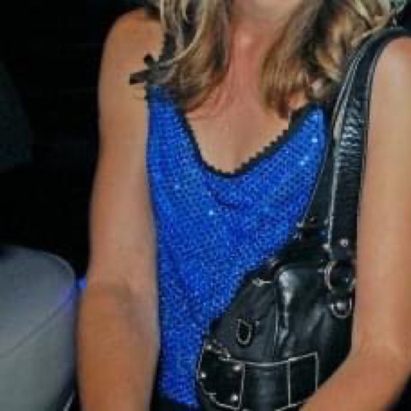 Paper Doll Productions Sparkle Tank: Blue Sequins: Size S - Picture 10 of 10